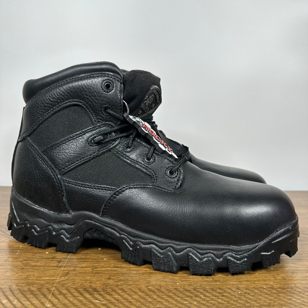 Rocky Boots Men 11W Black Alpha Force Waterproof Composite Toe Tactical Work NEW
